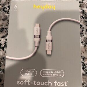 HEYDAY 6' USB-C to USB-C Fast Charging Cable White : Male-to-Male